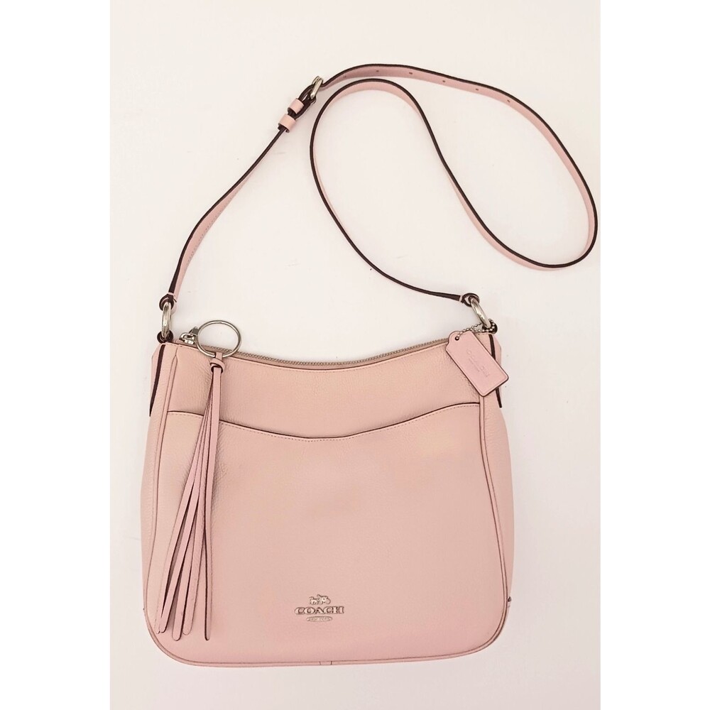 Coach Chaise Crossbody Lt Pink Pebbled Leather 35543 Tassel Trim